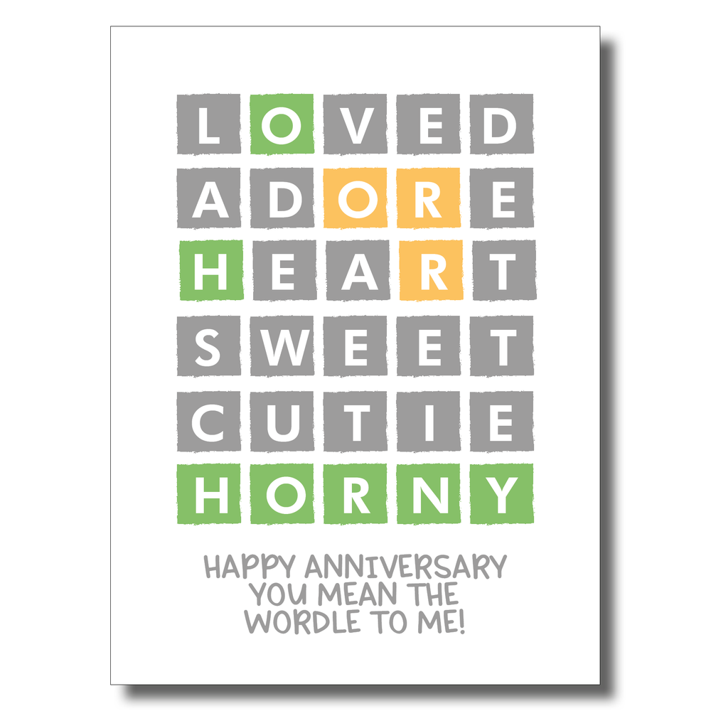 Wordle Anniversary Card PACK OF 6 #1 image